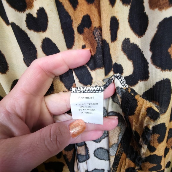 Zealous Dress Womens L Maxi Babydoll Animal Print Mob‎ Wife Leopard Baddie Y2K - Picture 16 of 16